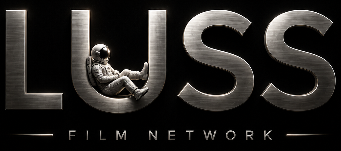 Luss Film Network Moon Man astronaut logo